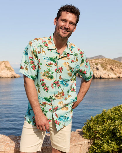 Tommy Bahama | Santa Shores Silk Camp Shirt / Light Sky
