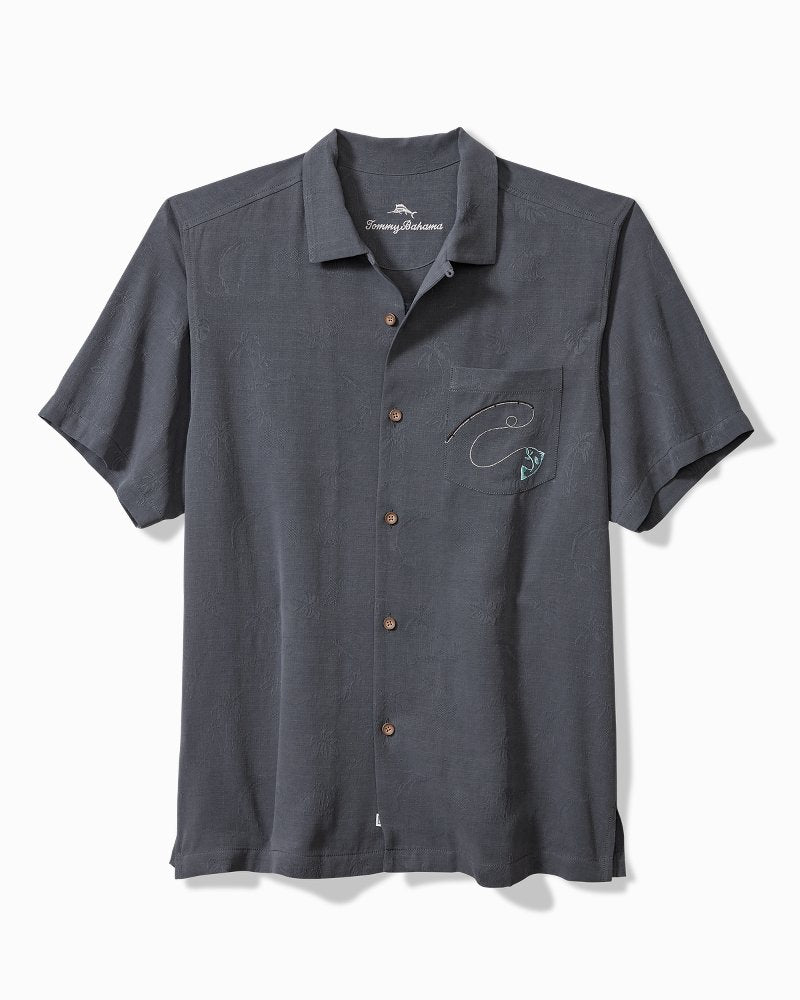 Tommy Bahama | A-fish-ianado Silk Camp Shirt / Dark Sterling