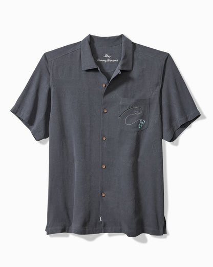 Tommy Bahama | A-fish-ianado Silk Camp Shirt / Dark Sterling