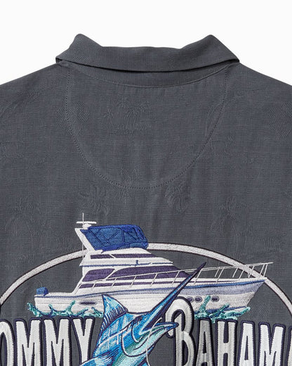 Tommy Bahama | A-fish-ianado Silk Camp Shirt / Dark Sterling