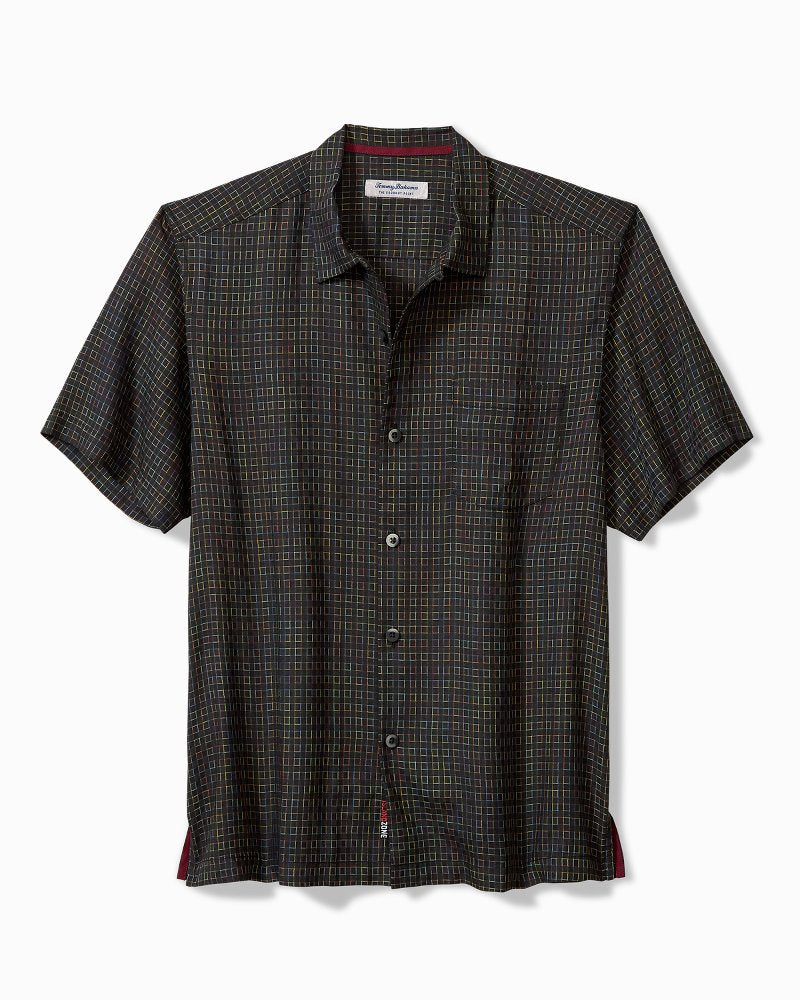 Tommy Bahama | Coconut Point Prismatic Check IslandZone® Camp Shirt / Black