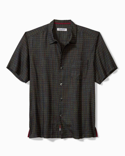 Tommy Bahama | Coconut Point Prismatic Check IslandZone® Camp Shirt / Black