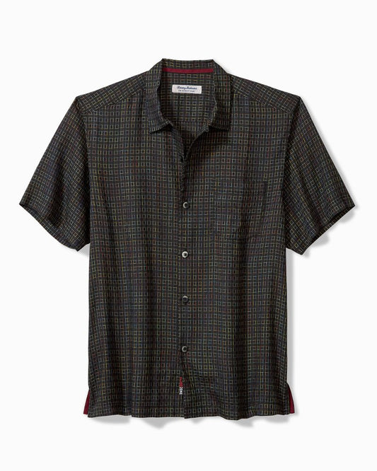 Tommy Bahama | Coconut Point Prismatic Check IslandZone® Camp Shirt / Black