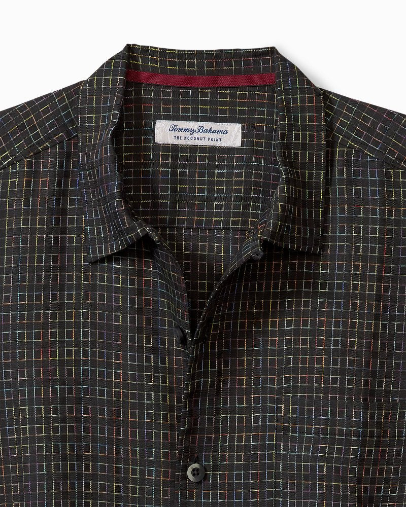 Tommy Bahama | Coconut Point Prismatic Check IslandZone® Camp Shirt / Black