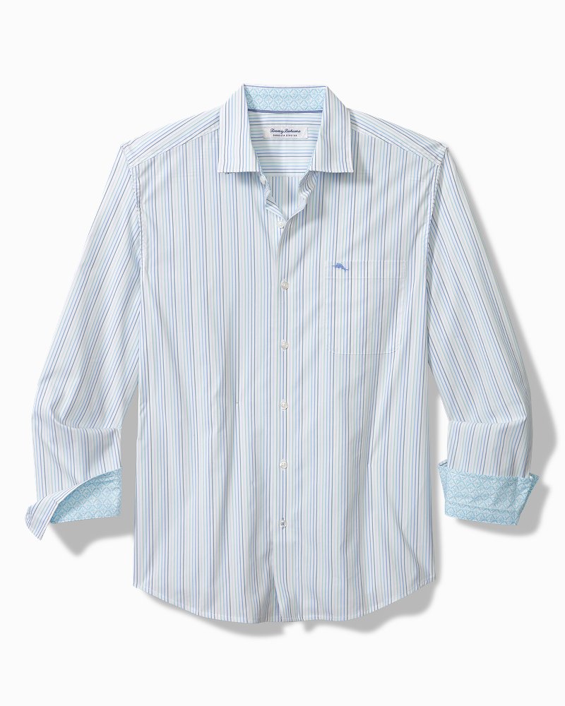 Tommy Bahama | Sarasota Stretch Marina Stripe IslandZone® Shirt / Seven Seas