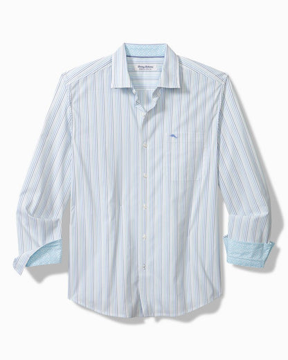 Tommy Bahama | Sarasota Stretch Marina Stripe IslandZone® Shirt / Seven Seas