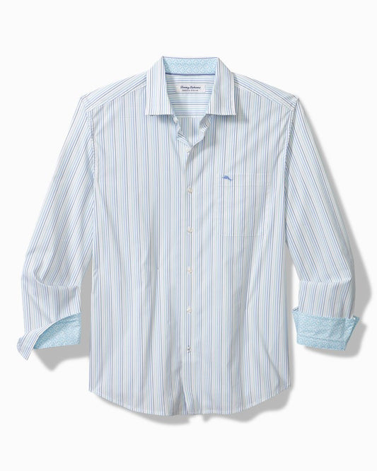 Tommy Bahama | Sarasota Stretch Marina Stripe IslandZone® Shirt / Seven Seas