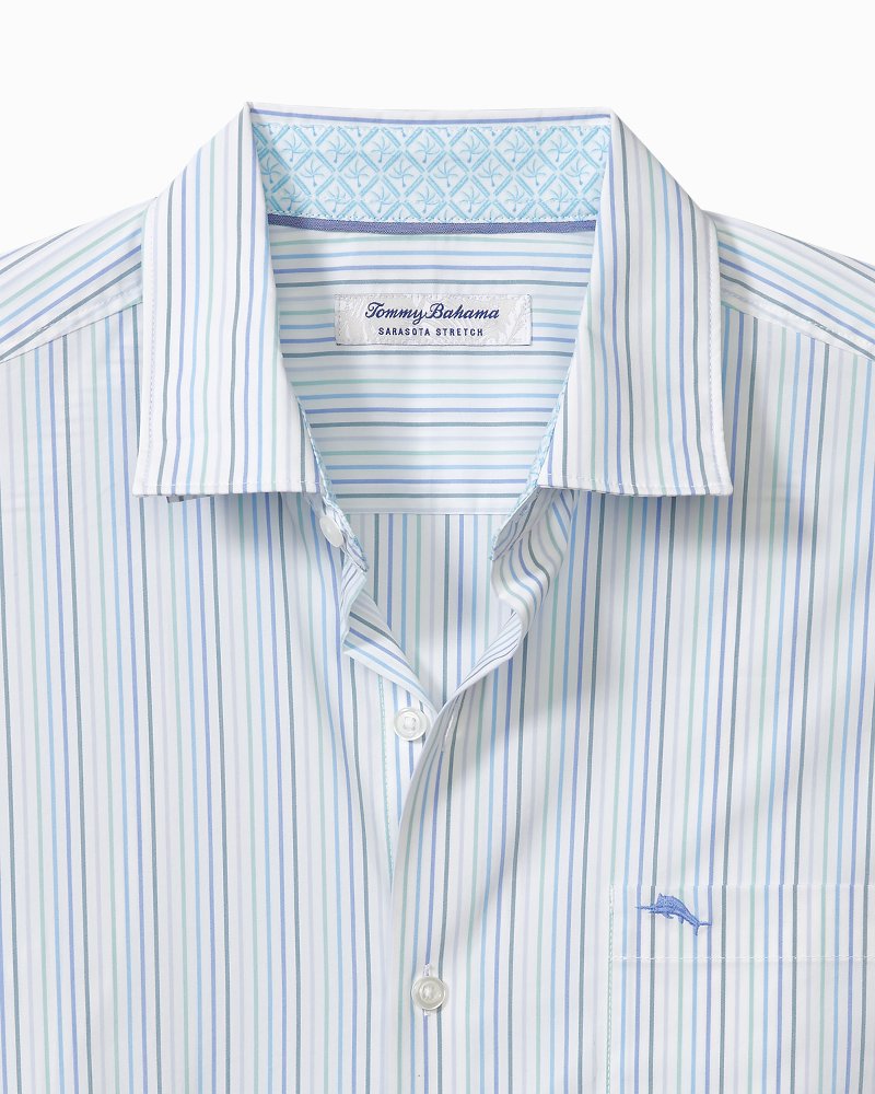 Tommy Bahama | Sarasota Stretch Marina Stripe IslandZone® Shirt / Seven Seas