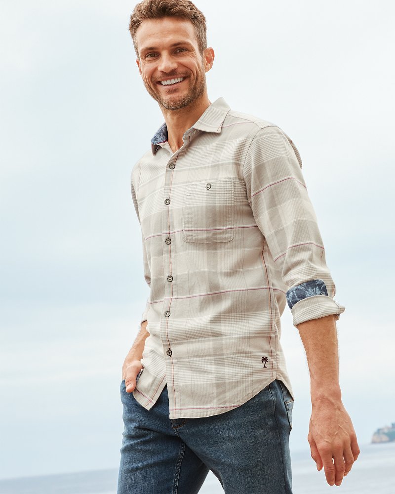 Tommy Bahama | Canyon Beach Pebble Cay Plaid Stretch Flannel Shirt / Feather Down