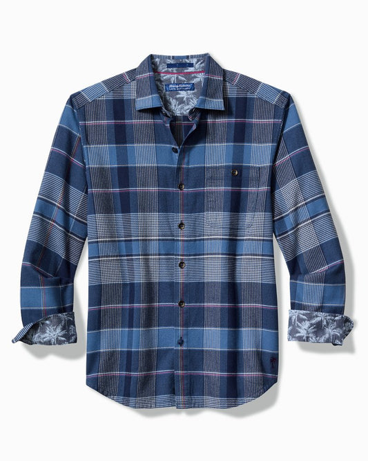 Tommy Bahama | Canyon Beach Pebble Cay Plaid Stretch Flannel Shirt / Dockside Blue