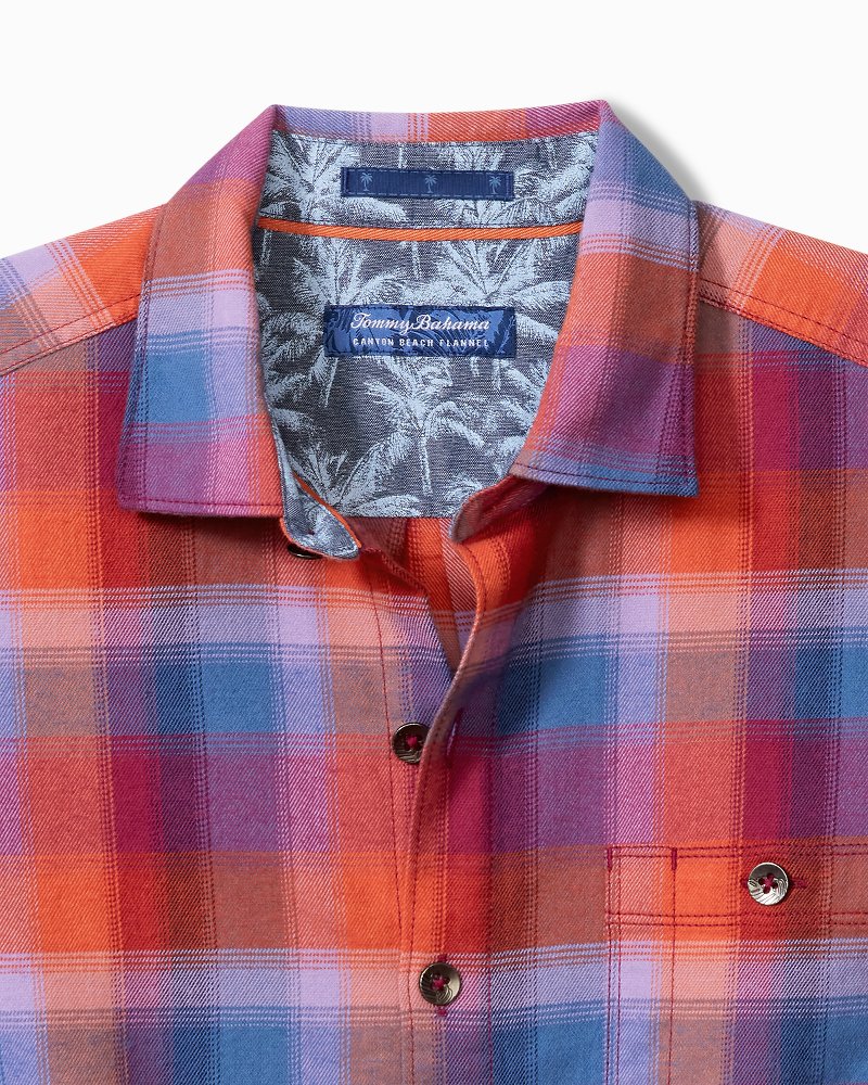 Tommy Bahama | Canyon Beach Fireside Check Stretch Flannel Shirt / Dockside Blue