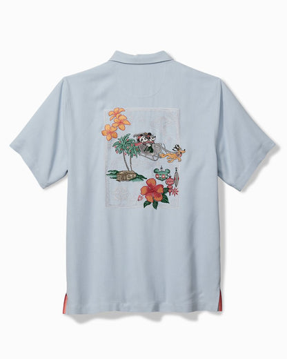 Tommy Bahama | Disney Huladay Sleigh Ride Silk Camp Shirt / Silvery Blue