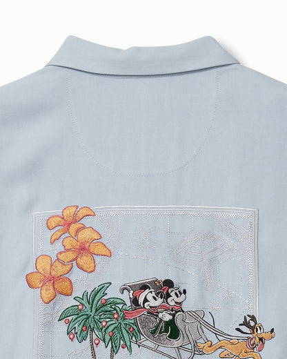 Tommy Bahama | Disney Huladay Sleigh Ride Silk Camp Shirt / Silvery Blue