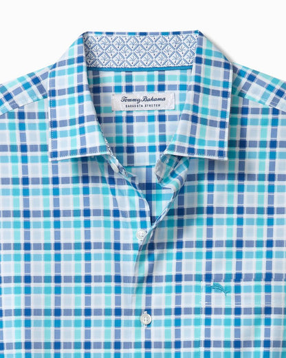 Tommy Bahama | Sarasota Stretch St. Kitts Check IslandZone® Shirt / Cobalt Craze