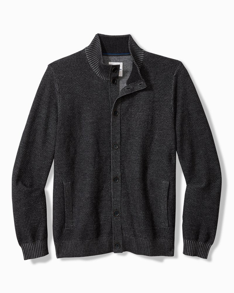 Tommy Bahama | Crescent Shore IslandZone® Button-Mock Cardigan / Charcoal
