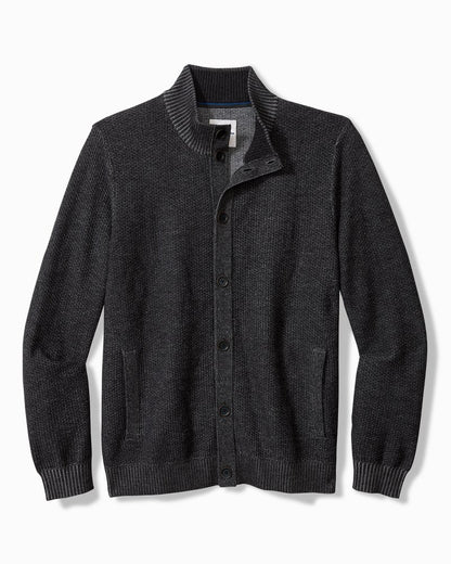 Tommy Bahama | Crescent Shore IslandZone® Button-Mock Cardigan / Charcoal