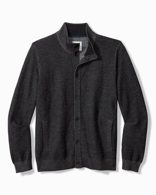 Tommy Bahama | Crescent Shore IslandZone® Button-Mock Cardigan / Charcoal