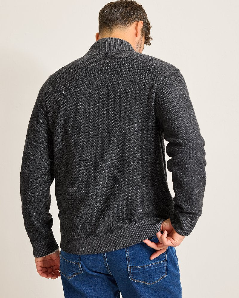 Tommy Bahama | Crescent Shore IslandZone® Button-Mock Cardigan / Charcoal