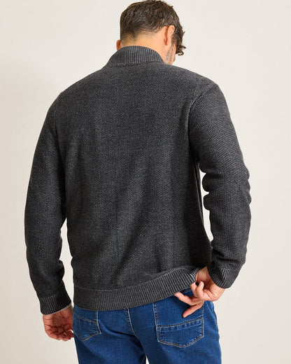 Tommy Bahama | Crescent Shore IslandZone® Button-Mock Cardigan / Charcoal