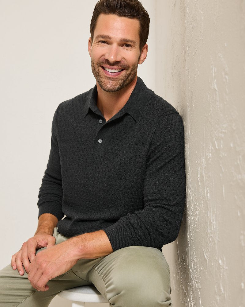 Tommy Bahama | Capital Cable Sweater Polo / Black