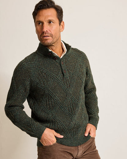 Tommy Bahama | Beachscape Cable Button-Mock Sweater / Dark Loden