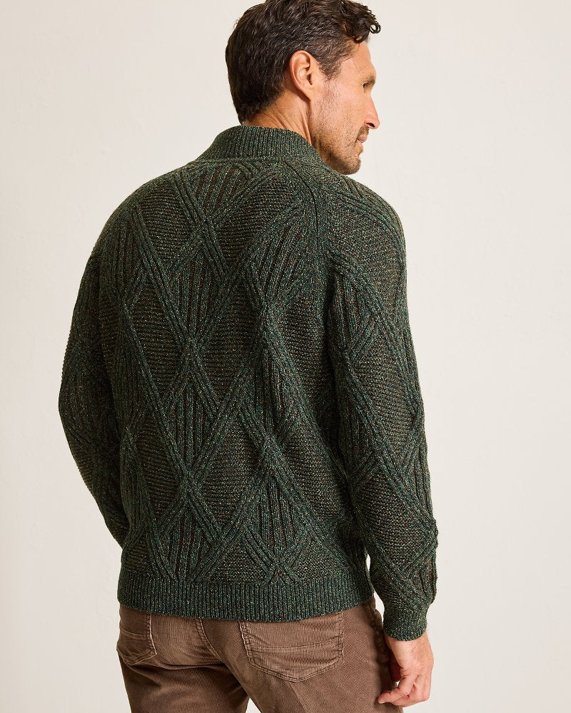 Tommy Bahama | Beachscape Cable Button-Mock Sweater / Dark Loden