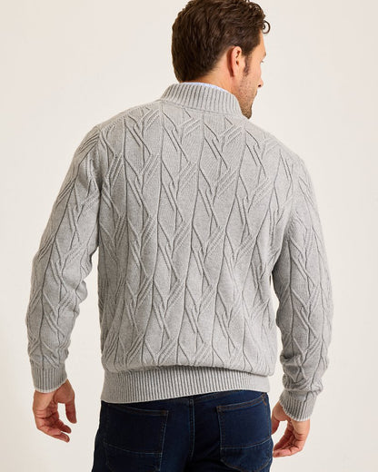 Tommy Bahama | Capital Cable Full-Zip Cardigan / Grey Heather