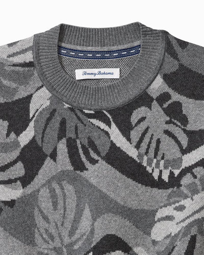 Tommy Bahama | Monstera Camouflage Crew Sweater / Heather Grey