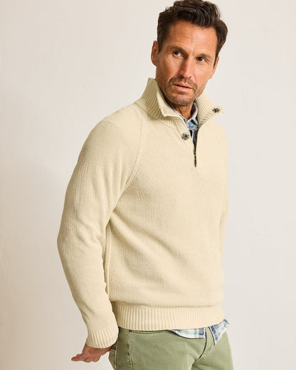 Tommy Bahama | Shoreline Surfcomber Snap-Mock Sweater / Warm Mist