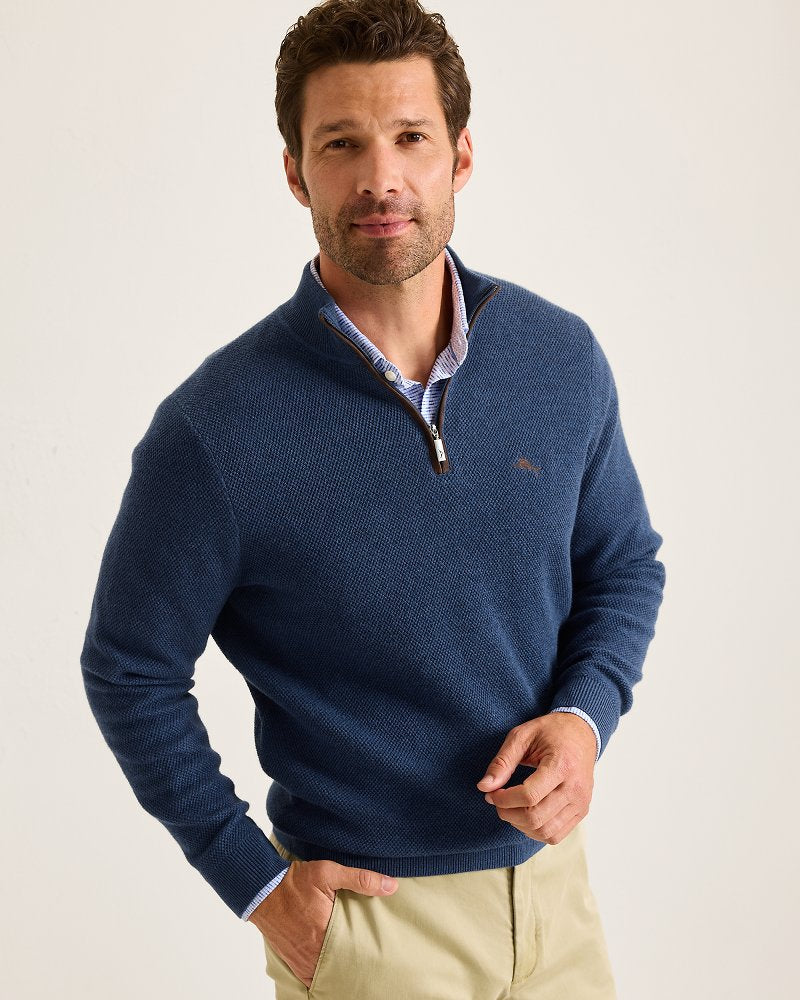 Tommy Bahama | Marlin Luxe Half-Zip Sweater / Dockside Blue Heather