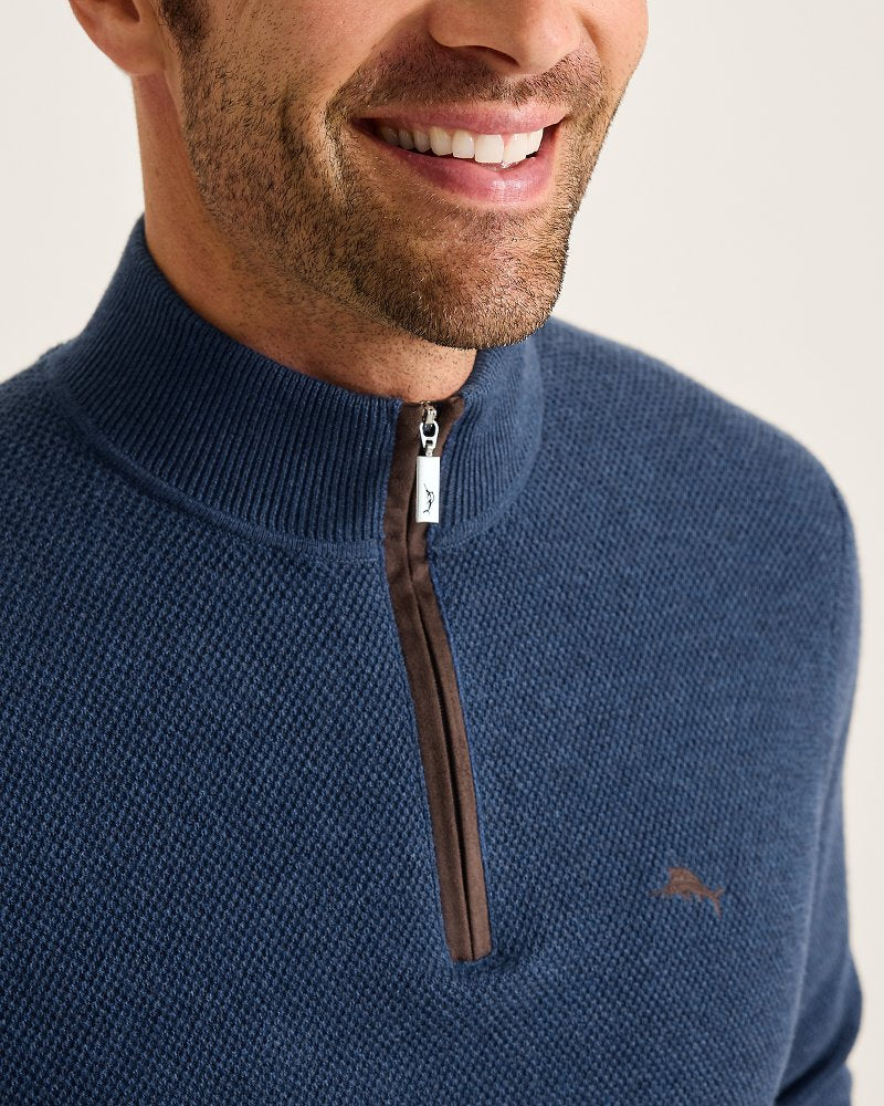 Tommy Bahama | Marlin Luxe Half-Zip Sweater / Dockside Blue Heather