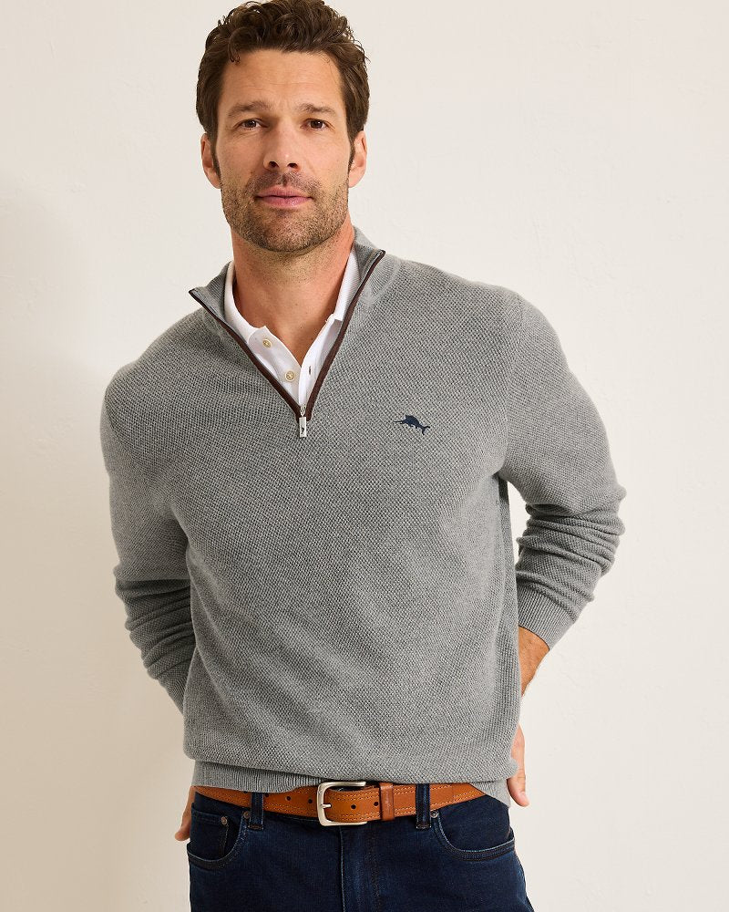 Tommy Bahama | Marlin Luxe Half-Zip Sweater / Carbon Grey Heather