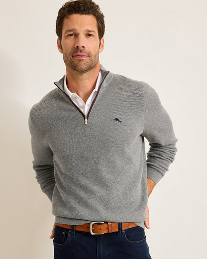 Tommy Bahama | Marlin Luxe Half-Zip Sweater / Carbon Grey Heather