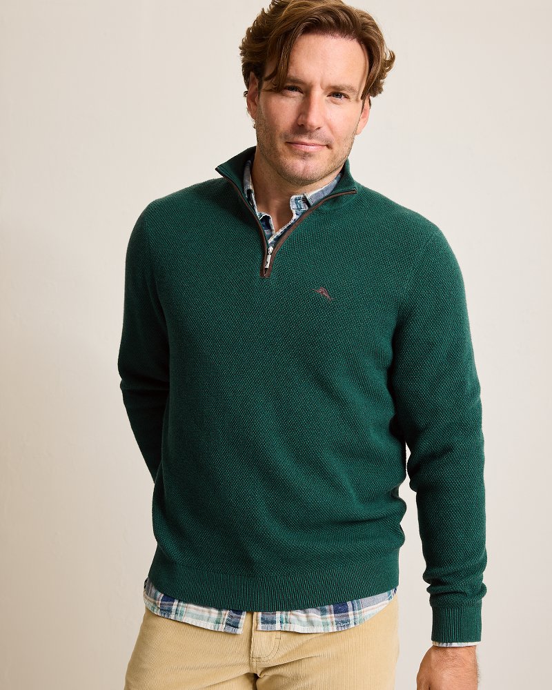 Tommy Bahama | Marlin Luxe Half-Zip Sweater / Seaway Heather