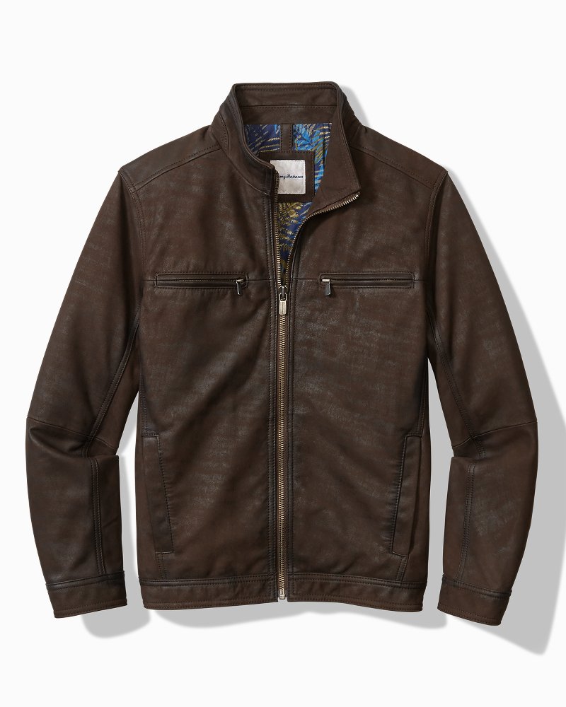 Tommy Bahama | Highland Rocker Leather Jacket / Dark Brown