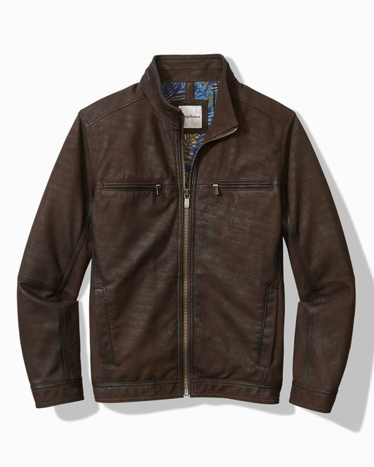 Tommy Bahama | Highland Rocker Leather Jacket / Dark Brown
