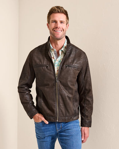 Tommy Bahama | Highland Rocker Leather Jacket / Dark Brown