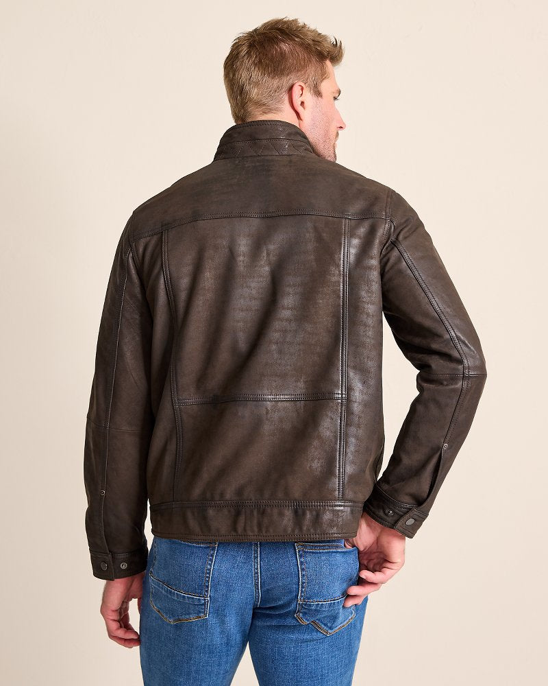 Tommy Bahama | Highland Rocker Leather Jacket / Dark Brown