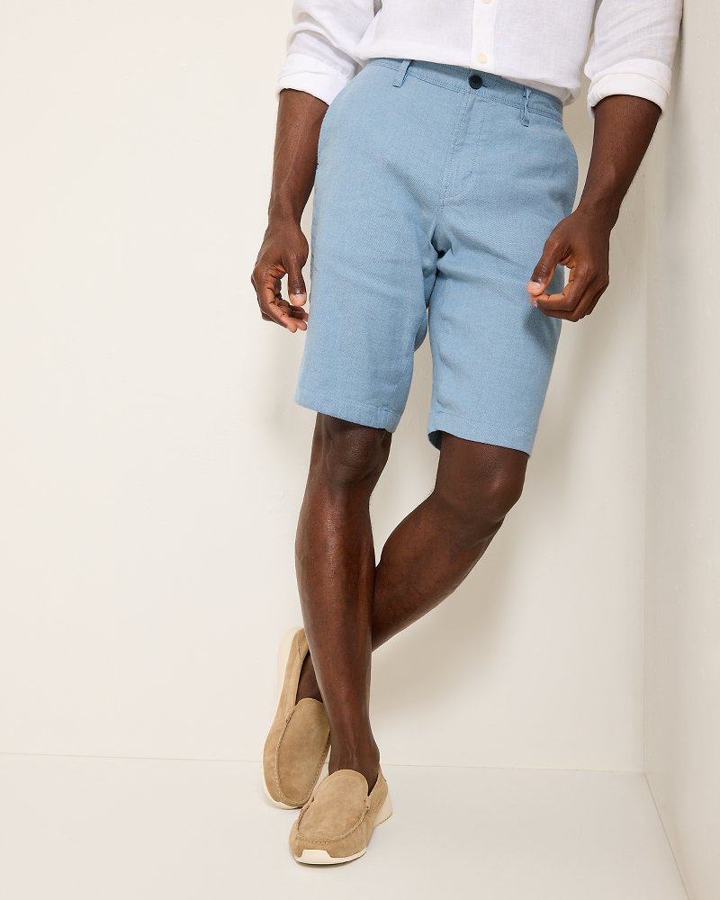 Tommy Bahama | Beach Coast Linen-Blend Flat-Front 12-Inch Shorts / Port Side Blue