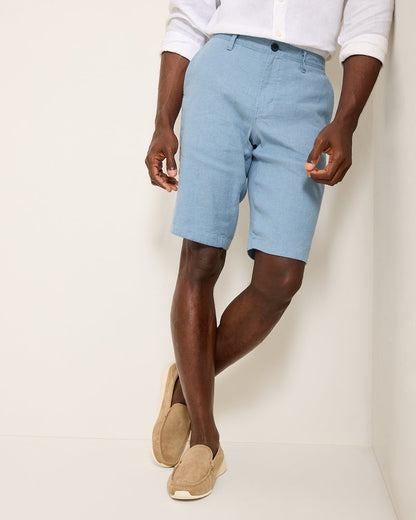 Tommy Bahama | Beach Coast Linen-Blend Flat-Front 12-Inch Shorts / Port Side Blue