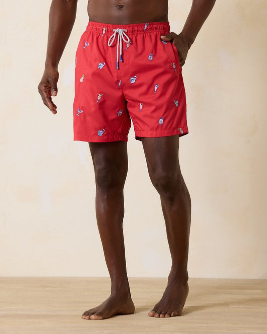 Tommy Bahama | Naples Rita Rumble 6-Inch Swim Trunks / Lollipop Red