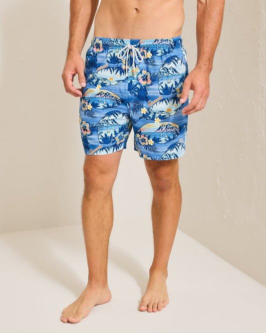 Tommy Bahama | Naples Ocean Echoes 6-Inch Swim Trunks / Pool Tile