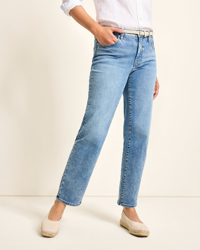 Tommy Bahama | High-Rise Straight-Leg Jeans / Med Azul Wash