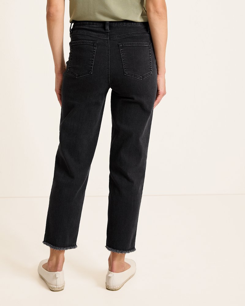 Tommy Bahama | High-Rise Cropped Straight-Leg Jeans / Coastal Black Wash