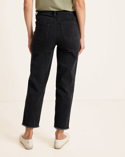 Tommy Bahama | High-Rise Cropped Straight-Leg Jeans / Coastal Black Wash