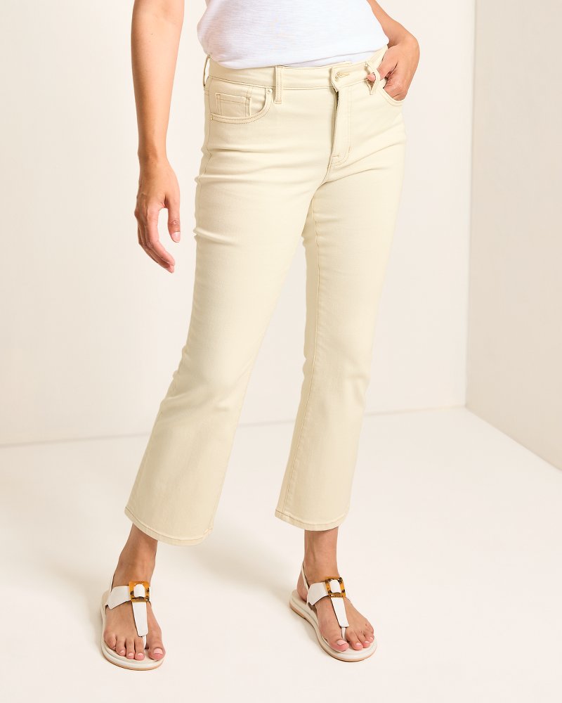 Tommy Bahama | Natural Mid-Rise Cropped Mini Bootcut Jeans / Natural
