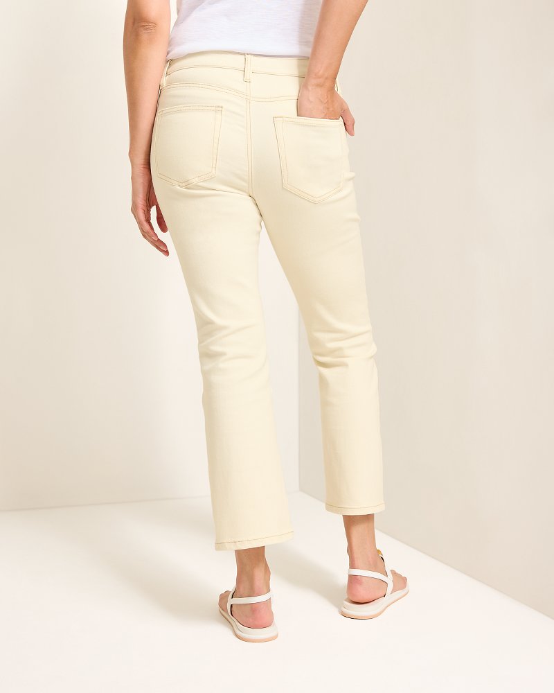 Tommy Bahama | Natural Mid-Rise Cropped Mini Bootcut Jeans / Natural