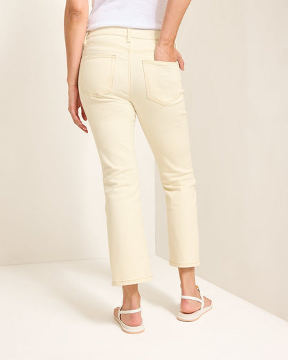 Tommy Bahama | Natural Mid-Rise Cropped Mini Bootcut Jeans / Natural