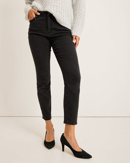 Tommy Bahama | Boracay® Beach Sparkle High-Rise Skinny Ankle Jeans / Coastal Black Wash