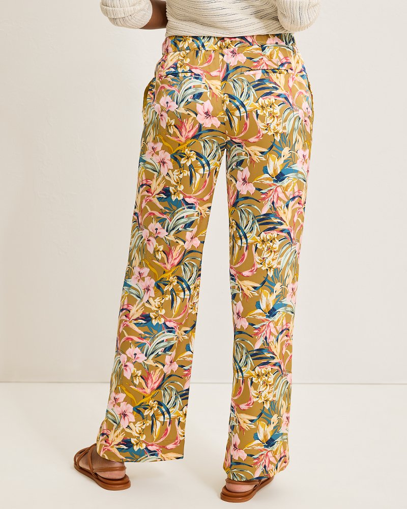 Tommy Bahama | Flora Amora Satin Pants / Greek Olive